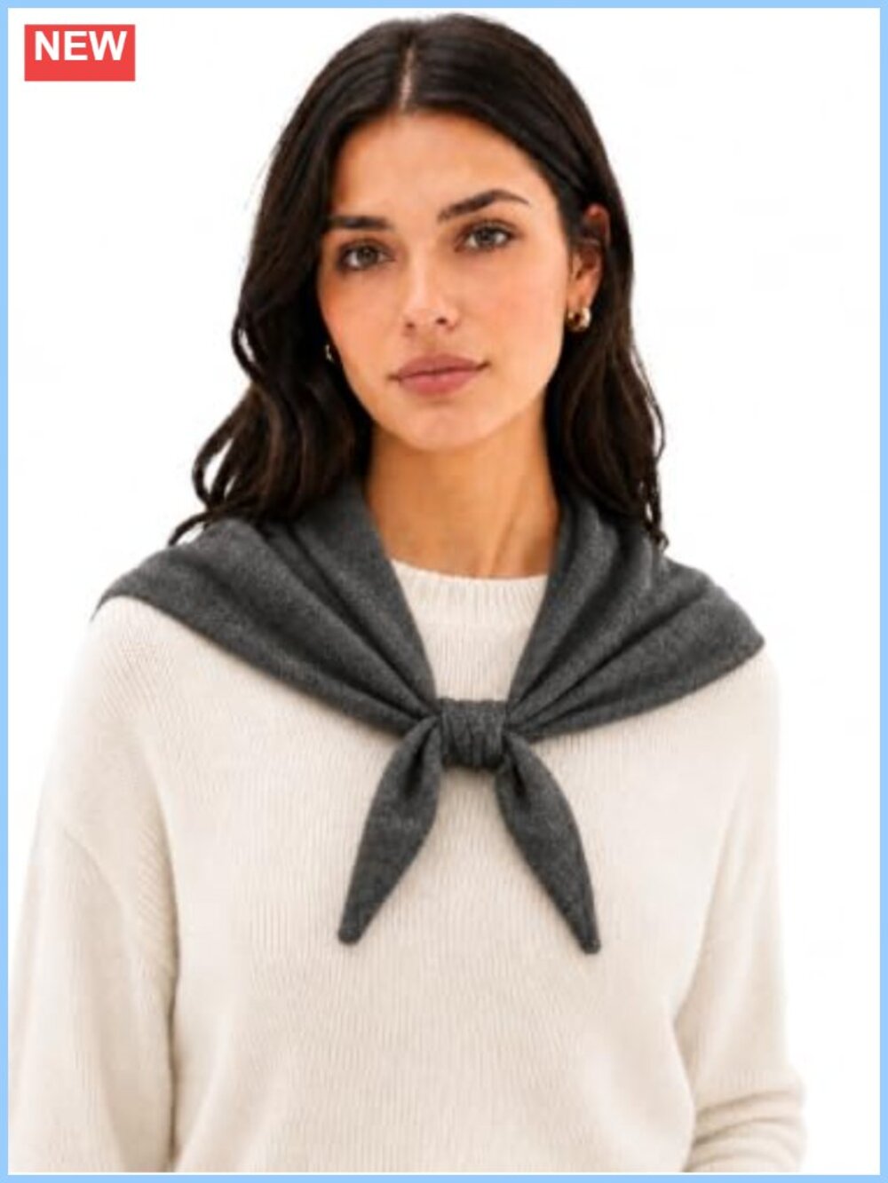 100% Cashmere Small Triangle Scarf Lightweight Neck Wrap